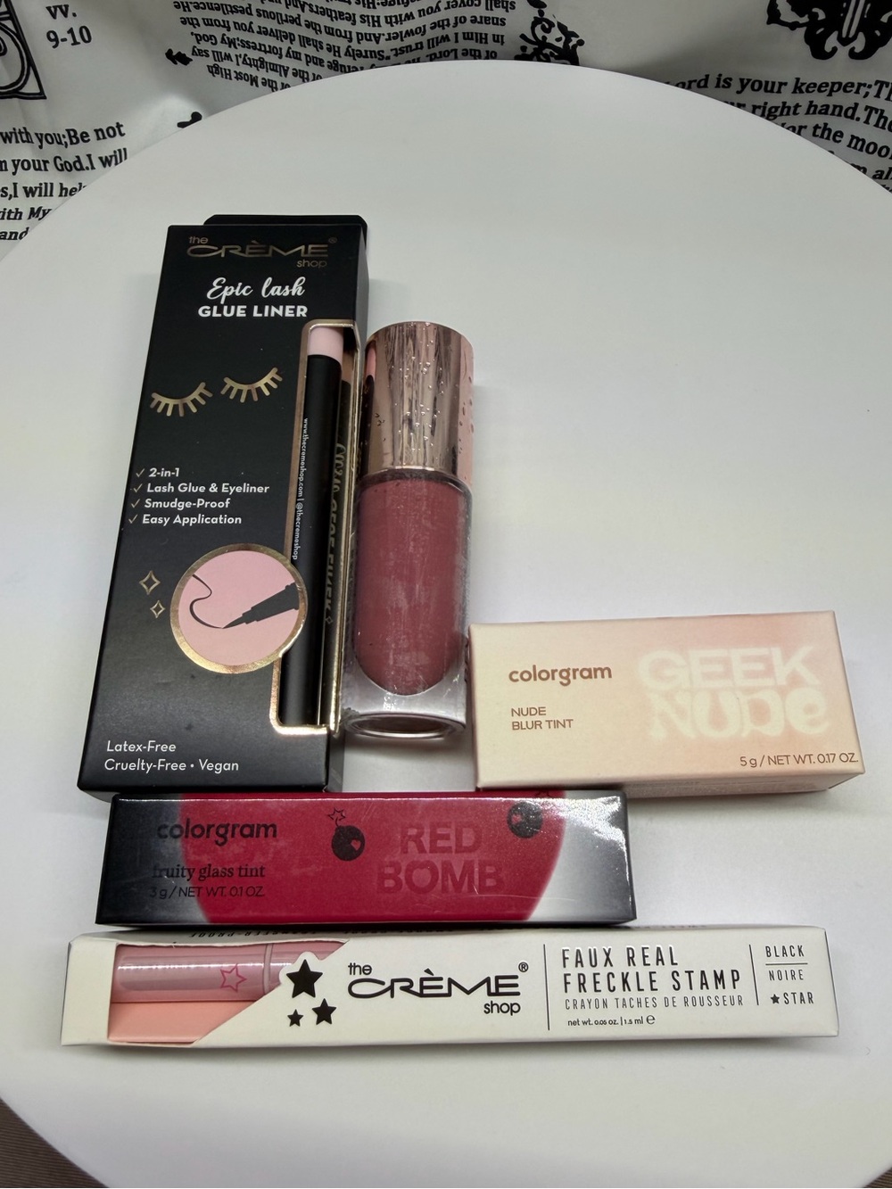 The Crème Shop Pink Lash Glue Liner & Colorgram Nude Tint Set. Bundle 5
